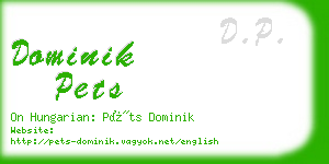 dominik pets business card